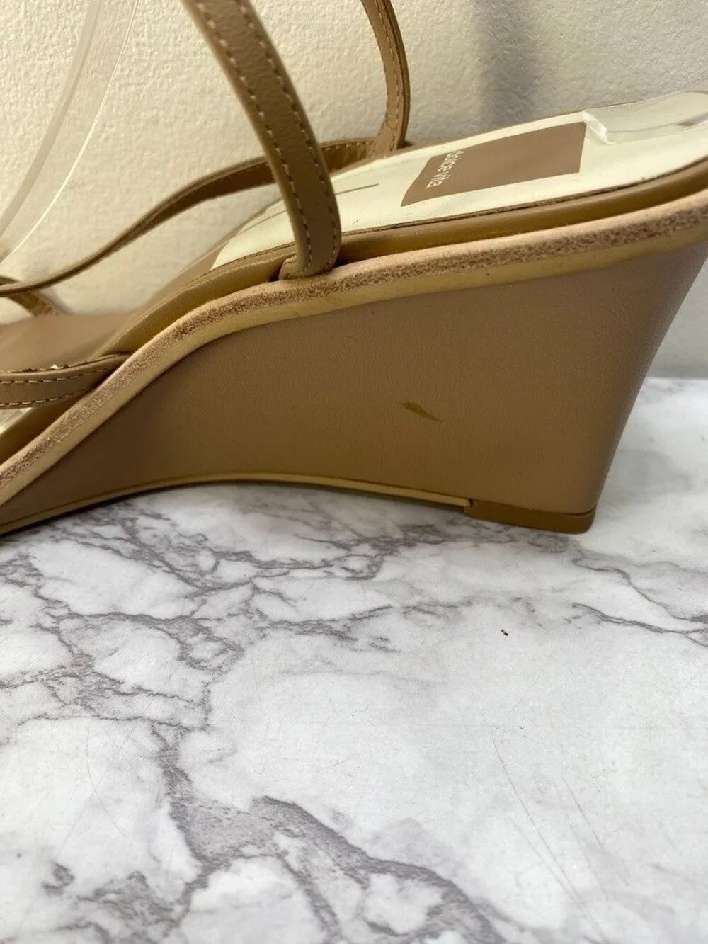 Dolce Vita Gemini Cafe Wedge Strappy Square Toe Women's Sandals Sz 9